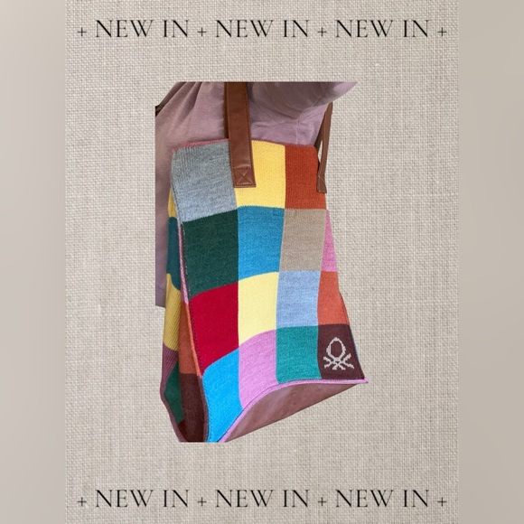United Colors of Benetton Colorful Patchwork Tote Bag - Picture 5 of 6